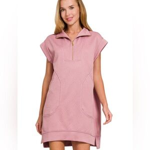 Zenana Outfitters Pink Textured Dress